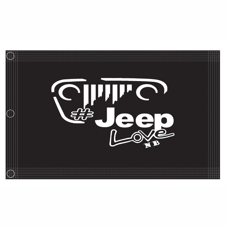 JL63F24A Jeep Love 6Seam/3Grommet Flag